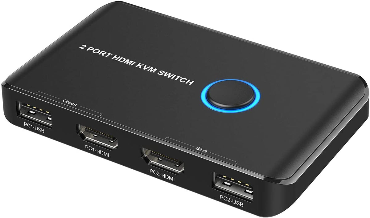 Kvm Switch Hdmi 2 Port Box Usb And Hdmi Switch For 2 Computers