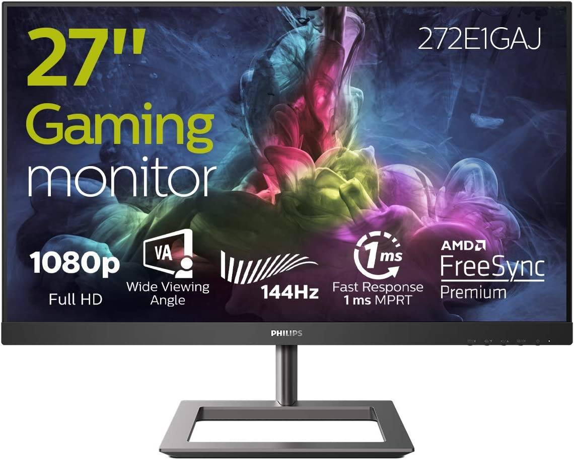 Philips 272E1GAJ 27-Inch FHD Gaming Monitor, 144 Hz, 1ms, AMD Free Sync ...
