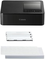 Canon SELPHY CP1500 Portable Photo Printer Paper Kit, Black - Wireless Bluetooth Printer with Accessories - Compact and Lightweight - Comes With 54 Sheets Of 4x6 Postcard Size Paper