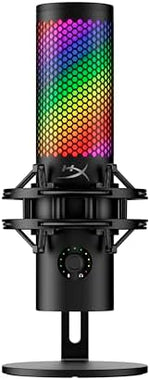 HyperX QuadCast 2 S – USB Microphone, with RGB Lighting, Streaming and Podcasting, with On-Board Controls, LED Lighting, Removable Shock Mount, PC, Mac, USB-C - Black