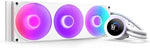 NZXT Kraken Plus 360 RGB – AIO CPU Liquid Cooler – 360mm Radiator – F360 RGB Core Single Frame Fan – Customizable 1.54" Square LCD – AMD® AM5, AM4 – Intel® LGA 1851/1700, 1200/115X – White