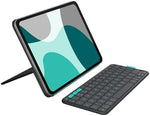 Logitech Flip Folio, Keyboard Case for iPad Pro 11-inch (M4 & M5) & iPad Air 11-inch (M2 & M3)(5th Gen - 2024) - Protective & Stowable Bluetooth Keyboard Case, Multi-Device,QWERTY UK Layout-Graphite