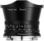 TT Artisan 7.5 mm F2.0 APS-C fisheye lens connection MFT mount black ultra wide angle lens with 180 degree viewing angle