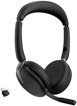 Jabra Evolve2 65 Flex - Wireless Stereo Headset with Bluetooth, Noise-cancelling Jabra ClearVoice Technology and Hybrid ANC - Works with all leading UC Platforms - Black