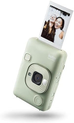 كاميرا INSTAX mini LiPlay Hybrid الفورية مع شاشة عرض LCD خلفية مقاس 2.7 بوصة، وفتحة بطاقة Micro SD، وشحن USB من النوع C، ماتشا جرين، يباع الفيلم بشكل منفصل