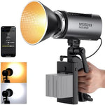 NEEWER MS150B 130W Bi Color LED Video Light، Mini COB إضاءة التصوير الفوتوغرافي المحمولة مع التحكم في التطبيق، وضع 2.4G، إضاءة الإخراج المستمر لتركيب Bowens، 200000 لوكس/0.5 متر، 2700K-6500K، CRI97+، 12 مشهدًا