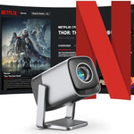[تركيز Netflix الرسمي وتركيز TOF في الوقت الحقيقي] XuanPad Mini Smart Projector دعم 4K، WiFi وBluetooth، تصحيح الانحراف التلقائي، صوت Dolby ثلاثي الأبعاد، حامل قابل للتعديل 210 درجة لجهاز عرض الأفلام المنزلي
