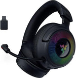 Razer Kraken V4 - Wireless Gaming Headset (3 Modes Connectivity, TriForce 40mm Drivers, 9-Zone RGB Earcup Lighting, Mix & Volume adjustments, THX Spatial Audio) Black