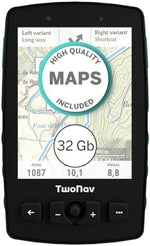 TwoNav Aventura 2 Plus, handheld GPS with 3.7-inch wide screen, buttons and joystick for mountaineering, mountaineering, trekking or hiking with maps included. Colour Turquoise Blue