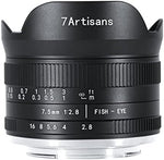 7artisans 7.5mm f2.8 Mark II APS-C Fisheye Wide Angle Manual Fixed Lens for Canon Eos-M Mirrorless Camera Like Canon Eos-M1 Eos-M2 Eos-M3 M5 M6 M10 M50