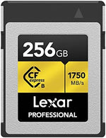 بطاقة Lexar Professional GOLD Series 256GB CFexpress، بطاقة CF من النوع B، قراءة تصل إلى 1750 ميجابايت/ثانية، تعتمد PCIe 3.0 وNVMe، بطاقة ذاكرة للمصور الفوتوغرافي المحترف ومصور الفيديو (LCXEXPR256G-RNENG)