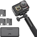 DJI Osmo Action 5 Pro Adventure Combo, 4K Action Camera 1/1.3" Sensor, Stabilization Vlogging Camera, Dual OLED Touchscreens, Waterproof Camera for Travel, 12h Extended Battery Life With 3 Batteries