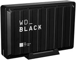 WD_BLACK D10 8TB Game Drive for Xbox, external HDD, transfer speeds up to 250 MB/s, 7200RPM, Active Cooling to Store your Massive Collection, 1 Month Xbox Game Pass, black