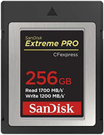 بطاقة SanDisk Extreme PRO Cfexpress من النوع B، سعة 256 جيجابايت، وسرعة تصل إلى 1700 ميجابايت/ثانية، لفيديو RAW بدقة 4K
