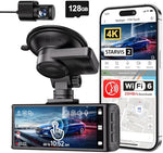 REDTIGER 4K Dash Cam Front and Rear, Touch Screen 3.18 Inch, Voice Control, 5.8GHz WiFi Car Dash Camera with 128GB Card, GPS, UHD 2160P Night Vision, WDR, Emergency Lock, Parking Monitor (F7N Touch)