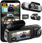 BOTSLAB 3 قنوات 4K Dash Cam أمامية وخلفية من الداخل، كاميرا ثلاثية للسيارة مع تحكم صوتي، شاشة لمس 3.18 بوصة، تسجيل حلقي، وضع ركن السيارة على مدار الساعة طوال أيام الأسبوع، متضمنة بطاقة ذاكرة 128 جيجابايت