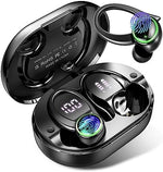 Wireless Earbuds, Bluetooth 5.4 Headphones with 4 ENC Noise Canceling Mic, 50H Playtime Stereo Wireless Earphones with LED Display, Over Ear Buds with Earhooks, IP7 Waterproof for Sport/Running/Gym