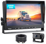 eRapta 10" 1080P Wired Backup Camera System Kit, HD Dual Split Screen Monitor with Recording IP69 Waterproof Rear View Camera Parking Lines Supports Up to 2 Cameras for Truck/Trailer/RV