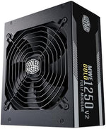 Cooler Master MWE Gold 1250 V2 ATX 3.1 Fully Modular PSU (UK Plug) - ATX 3.1 Support, 80 PLUS Gold 1250W Power Supply, PCIe 5.1 Cabling, 140mm FDB Fan, High-Temperature Threshold, 10 Year Warranty