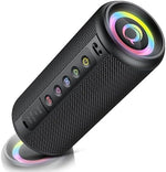 Portable Bluetooth Speaker with Loud Stereo Sound, Bluetooth 5.4 Speaker Wireless with 4 RGB Lights, TWS Pairing, 3 EQ Modes, Built-in Mic, IP7 Waterproof Outdoor Speaker for Party Travel Home Gifts