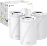 TP-Link Deco BE65(3-pack) BE9300Mbps Tri-Band Whole Home Mesh WiFi 7 System, 2.5G Port, Speeds up to 9214 Mbps, AI-Driven WiFi Booster, Connect Over 200 Devices, Ideal for Gaming&4K, Easy Setup