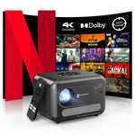 Smart 4K Projector with Netflix Certified, Dolby Audio, ToF Auto Focus, 1900 ANSI Daytime Projector 4K HDR, with Google TV, NFC, WiFi6, Bluetooth 5.4,HDMI ARC, for Home Cinema/Outdoor Movie Gaming TV
