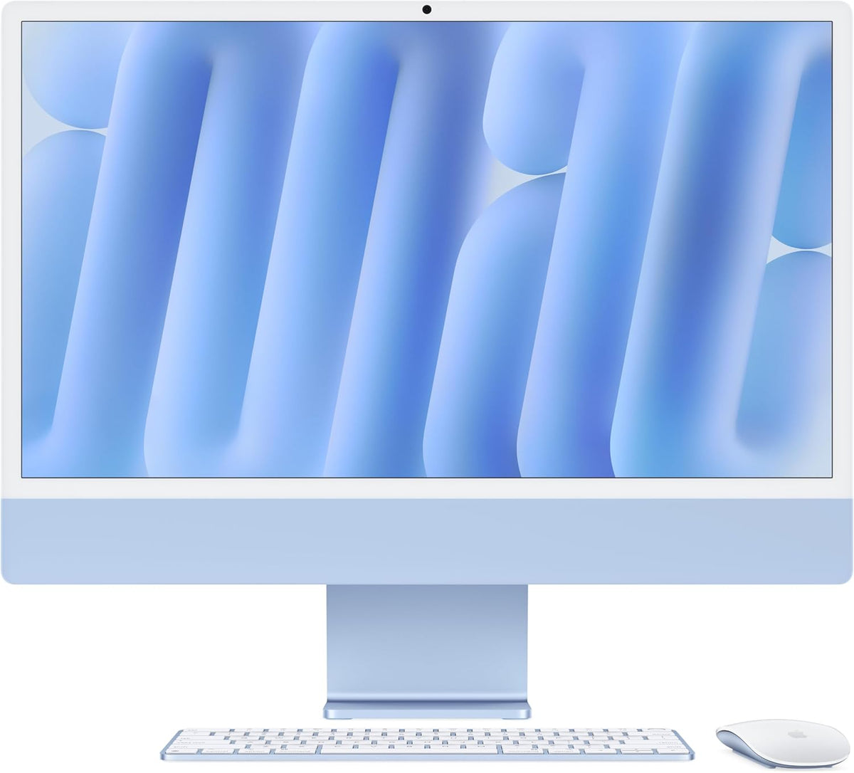 Blue Format Computor Core Apple iMac All-in-One Desktop Computer with M4 chip with 10-core CPU ...