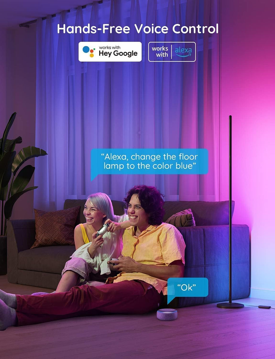 Govee LED Floor Lamp, RGBIC Corner Floor Lamp Works with Alexa Google ...