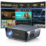 Smart 4K Projector with Netflix Certified, Dolby Audio, ToF Auto Focus, 1900 ANSI Daytime Projector 4K HDR, with Google TV, NFC, WiFi6, Bluetooth 5.4,HDMI ARC, for Home Cinema/Outdoor Movie Gaming TV