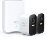 eufy Security eufyCam 2C 2-Cam Kit كاميرا أمان خارجية لاسلكية للمنزل مع عمر بطارية 180 يومًا، توافق HomeKit، 1080p HD، IP67، رؤية ليلية، بدون رسوم شهرية
