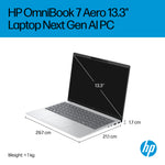 HP OmniBook 7 Aero Laptop — 1TB storage / Silver / 16GB RAM / Windows 11 Home