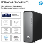 كمبيوتر مكتبي HP OmniDesk Slim Desktop Tower PC — تخزين 512 جيجابايت • معالج إنتل كور i3-13100 • ويندوز 11 Home