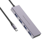 موزع USB-C™ رباعي المنافذ بسرعة 10 جيجابت في الثانية مع كابل مضيف متصل مقاس 9.8 بوصة - 3 منافذ USB-A ومنفذ USB-C واحد