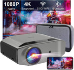 5G Wifi Bluetooth Projector, Artlii Energon 2 Projector 4K Supported, Full HD Native 1080P, 340 ANSI Lumen Outdoor Projector, 250" Display Phone projector for TV Stick, Android, iOS (Bag included)