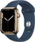 Apple Watch Series 7 GPS + Cellular, 41mm Gold Stainless Steel Case with Abyss Blue Sport Band - Regular Watches Apple 