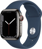 Apple Watch Series 7 (GPS + Cellular, 41mm) - Graphite Stainless Steel Case, Abyss Blue Sport Band