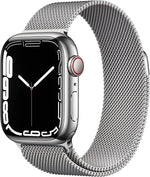 Apple Watch Series 7 (GPS + Cellular, 41mm) - Silver Stainless Steel Case, Silver Milanese Loop