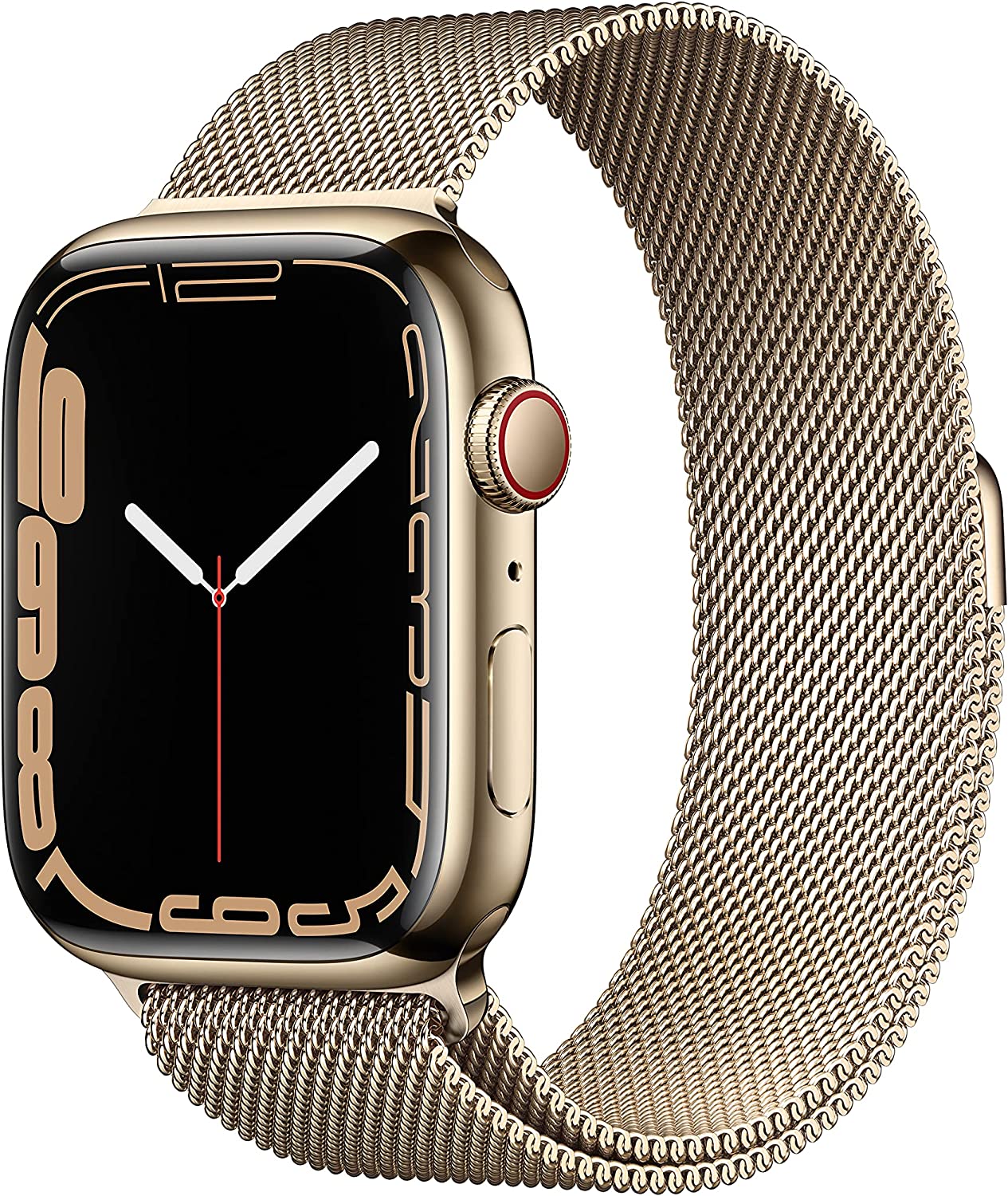 starlight apple watch gold stainless steel case with sport band
