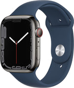 Apple Watch Series 7 (GPS + Cellular, 45mm) - Graphite Stainless Steel Case, Abyss Blue Sport Band