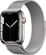 Apple Watch Series 7 (GPS + Cellular, 45mm) - Silver Stainless Steel Case, Silver Milanese Loop