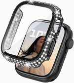 Bling Case for Apple Watch Series 8/7 41mm Case with Built-in Screen Protector, Shockproof Anti-Scratch Full Body Crystal for Apple Watch Series 8/7