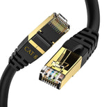 CAT8 Ethernet Gigabit Lan network cable (RJ45) SSTP 40Gbps 2000Mhz - Round Black - 10 Meters