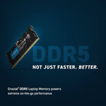 Crucial 8GB DDR5 4800MHz CL40 SODIMM Laptop Memory RAM - Black