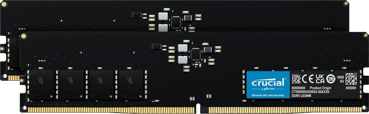 Crucial Rama Crucial RAM 64GB Kit (2x32GB) DDR5 4800MHz CL40 Desktop Memory, Black
