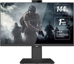 Datazone 24" Gaming Monitor, FHD 1080P, 1ms, 144Hz, Pop up Cam 3.0 MP, HDMI/DP/USB Game Colour Height Adjustable, Flicker Free - Black,