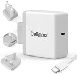 Delippo 61w/65w USB C Charger For Macbook Pro and Air , iPad , Huawei Matebook Lenovo Thinkpad Yoga Dell Xps Asus