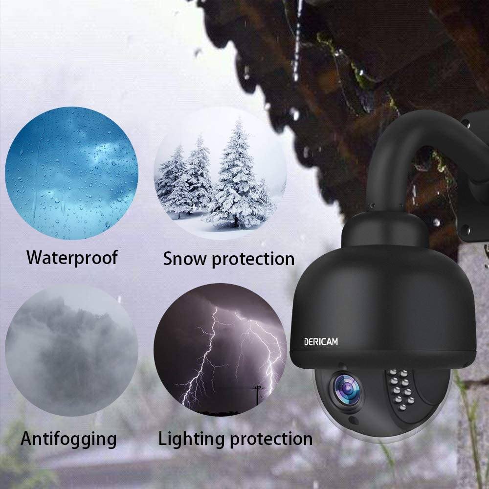 Dericam Outdoor PTZ WiFi IP Security Camera, 1080P CCTV Dome Camera