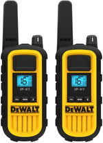DeWalt DXPMR800 Heavy Duty Professional Walkie Talkie PMR Radio with Up to 15 Floors/10km Range, 2 Pack