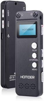 Digital Voice Recorder, Homder 8GB Professional Dictaphone Voice Recorder with MP3 Player, Voice Activated Recorder