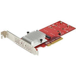 بطاقة مهايئ M.2 PCIe SSD المزدوجة - x8 - x16 Dual NVMe أو AHCI M.2 SSD إلى PCI Express 3.0 - متوافقة مع M.2 NGFF PCIe (مفتاح m)